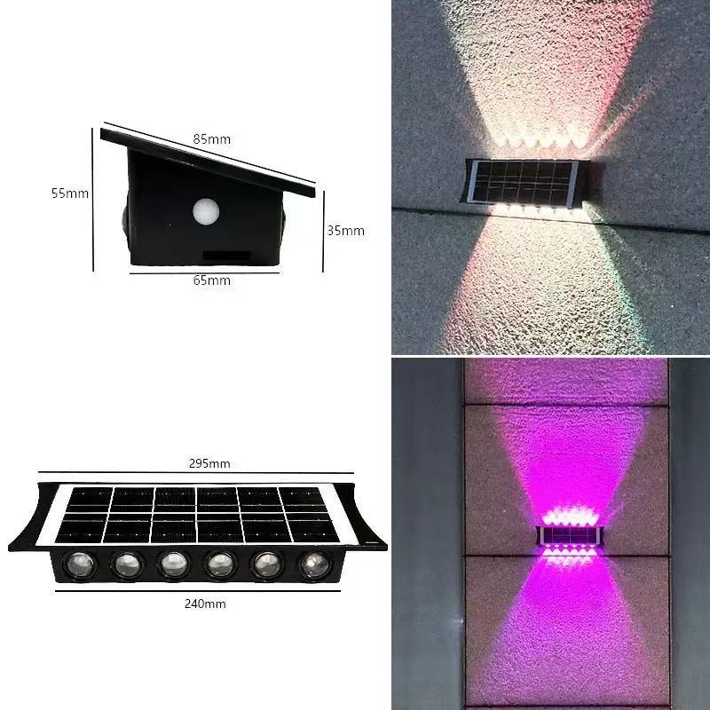Solar outdoor lights, wall-washing lights, outdoor courtyard waterproof, villa garden exterior wall landscape spotlights, decorative fence lights pic 15