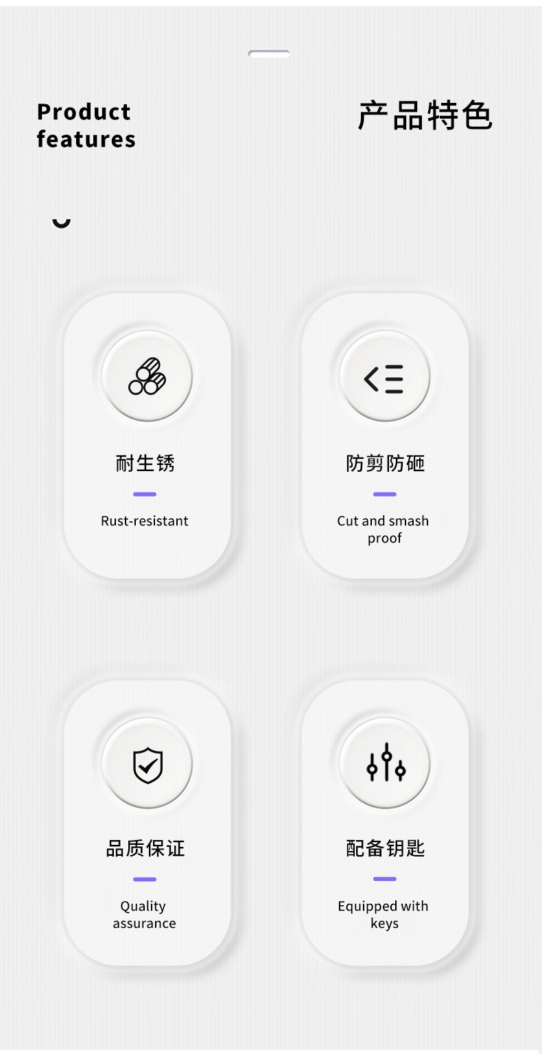 Padlock, open lock, anti-theft lock, waterproof, anti-rust, anti-picking lock, large door lock, household small lock head, dormitory long beam lock pic 2