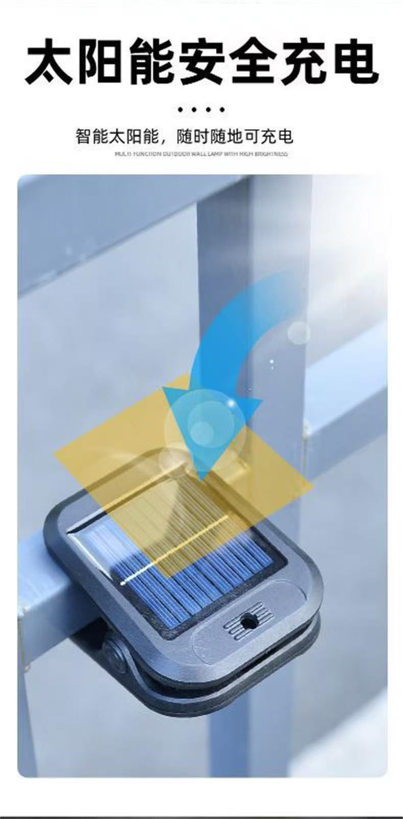 Solar outdoor clip lights, solar street lights, solar panels, garden lights, fire safety indicator lights pic 3