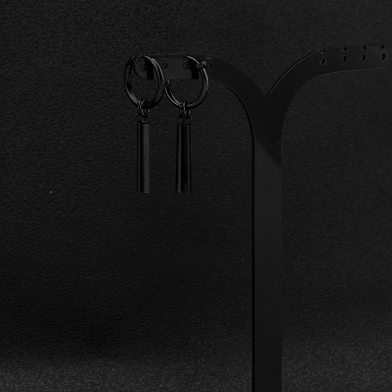 嘻哈朋克耳环男士耳钉不锈钢耳饰 防中性风ins无耳洞钛钢耳夹详情6