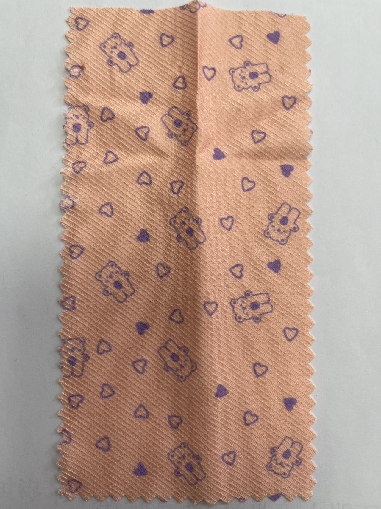 Katong Little Bear Heart digital printed fabric tablecloth, throw pillow, sofa chair cover, shopping bag, shoe and hat fabric, bow pic 7