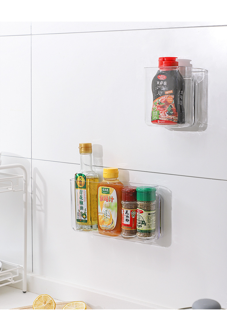 Wall-mounted storage rack without drilling holes, mobile phone storage box at the bedside of the dormitory, transparent storage rack for the dormitory, wall-mounted storage box pic 13