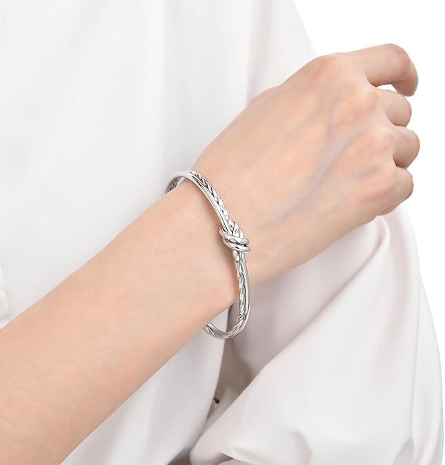New fashionable double-line knotted open brass bracelet, simple knotted open adjustable bracelet, simple, niche and cool pic 7