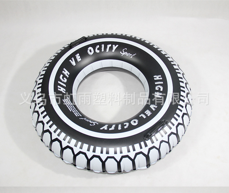 虹雨新款儿童轮胎游泳圈批发条纹可爱卡通腋下圈加厚充气泳圈详情4