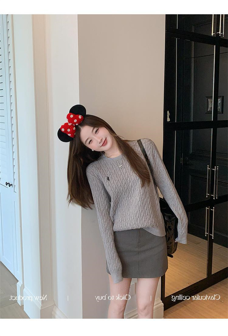 软糯毛衣女秋冬慵懒高级感2025新款麻花针织衫内搭打底上衣详情16
