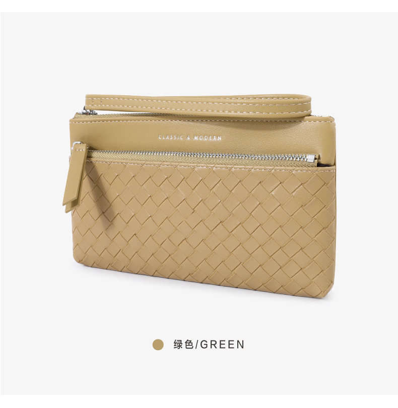 新款大容量编织纹女士手拿包批发零售 跨境热销高级感女钱包包袋详情15
