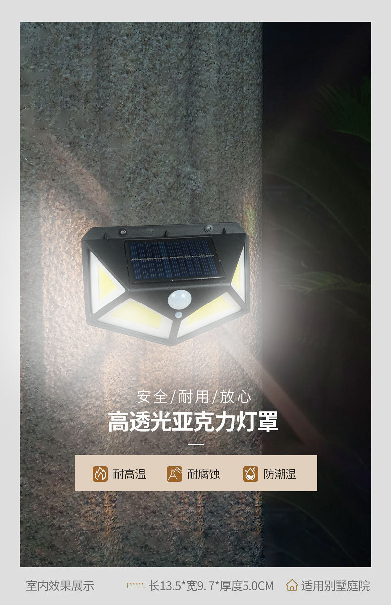 Solar-powered human body sensor wall lamps, outdoor waterproof LED lighting lamps, villa courtyard lamps, decorative tungsten filament night lights pic 14