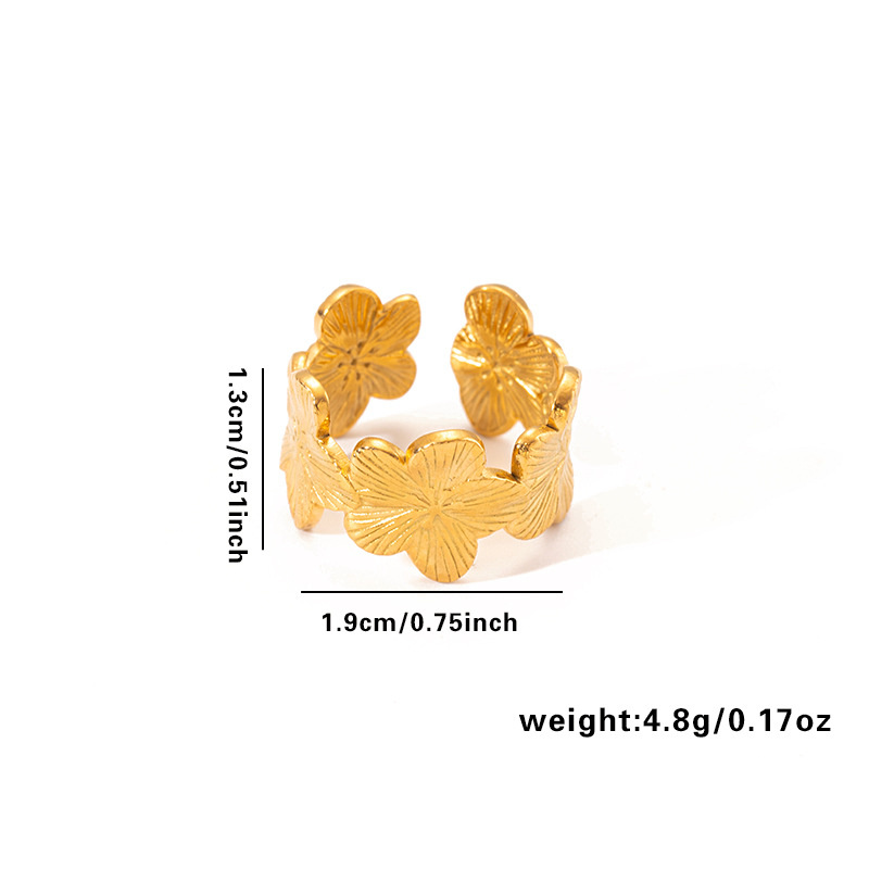 欧美时尚ins风简约钛钢戒指18k镀金不规则几何不锈钢女士饰品热销详情41