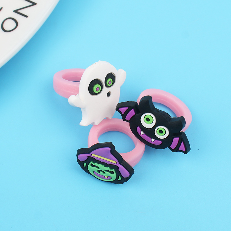 跨境小商品硅胶戒指南瓜圣诞节派对卡通儿童手环万圣节戒指厂现货详情11