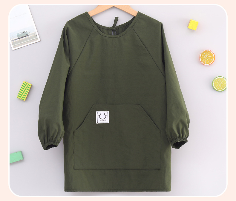 儿童罩衣防泼水长袖围裙耐脏餐饮幼儿园吃饭反穿衣小学生画画衣详情29