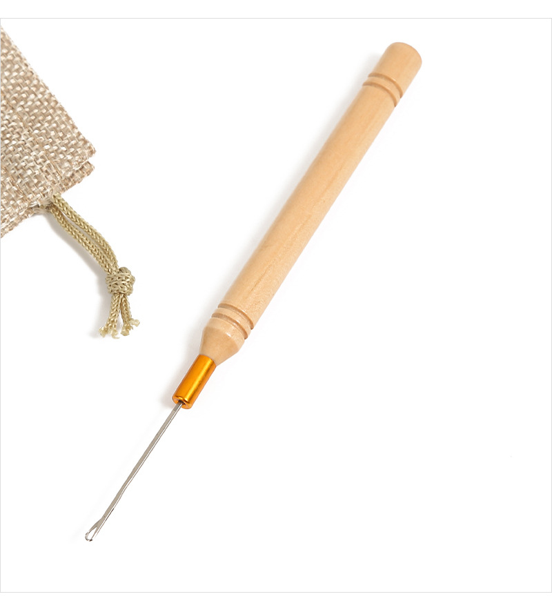 木柄钩针假发接发工具带舌勾针 毛线修补编织舌头勾针脏辫接发器详情12