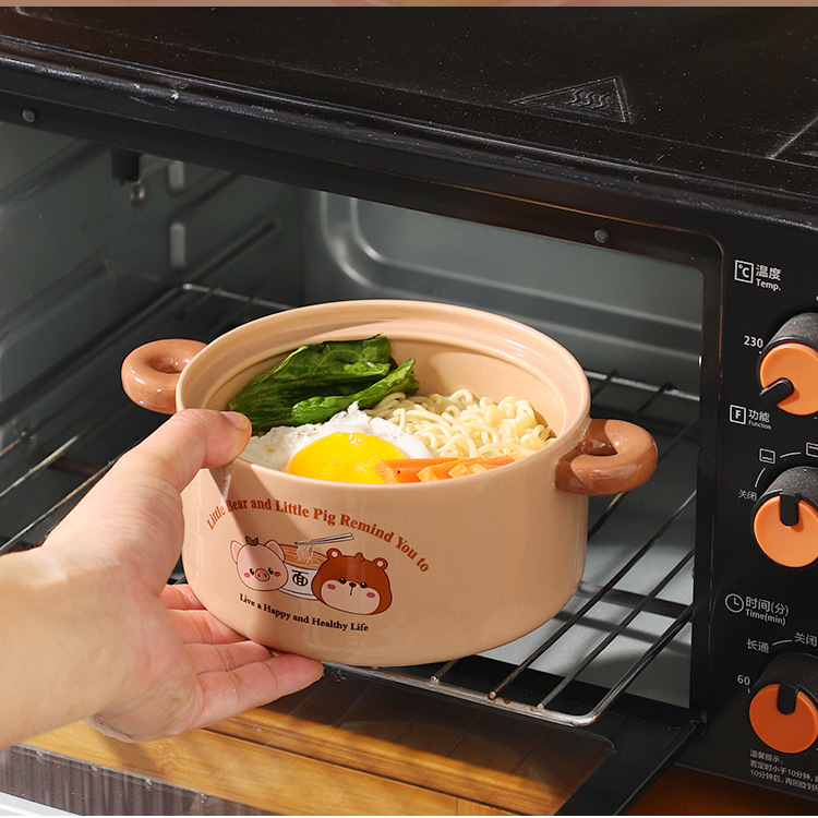 Practical cartoon bowl three-piece set for company opening event, engraved LOGO, creative souvenir, annual meeting, team-building pic 11