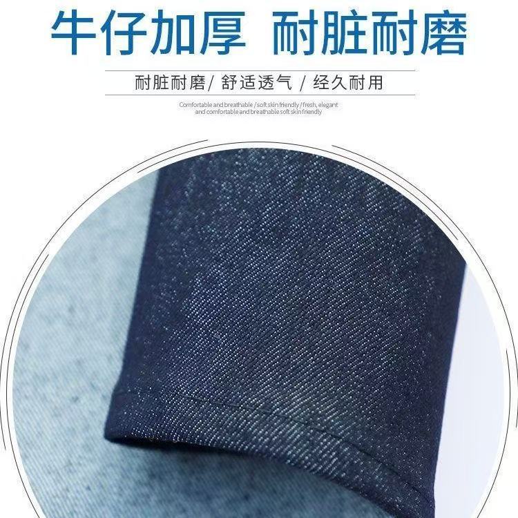 Adult denim aprons, labor protection work aprons, wear-resistant thickened electric welding industrial canvas aprons, work clothes, protective clothing pic 3