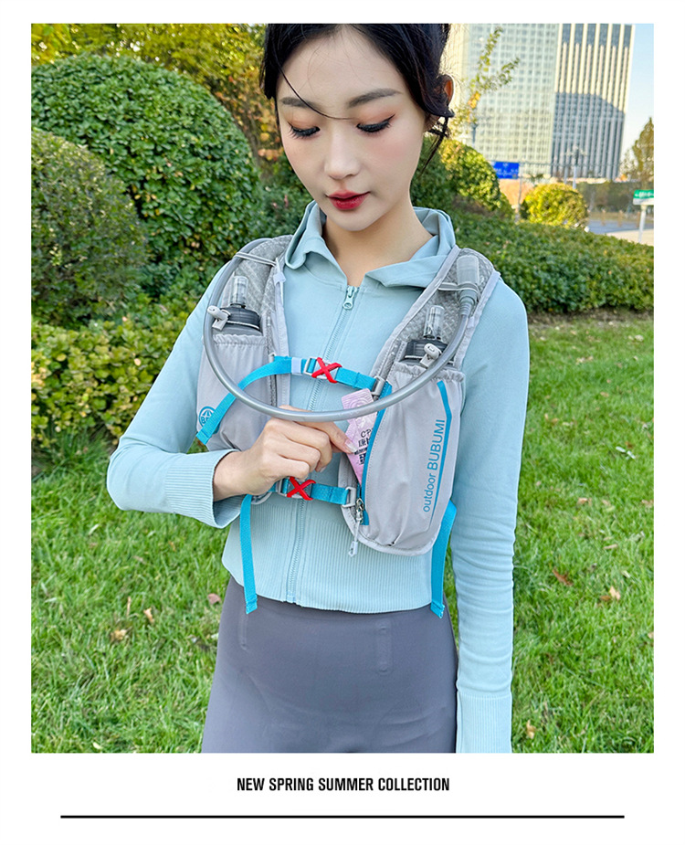 新款多功能尼龙跑步背包安全反光运动背包水袋背包骑行包详情15