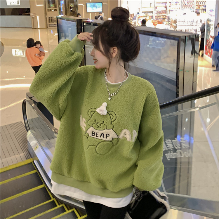 Here are two new autumn 2024 embroidered loose long-sleeved sweatshirts for women pic 2