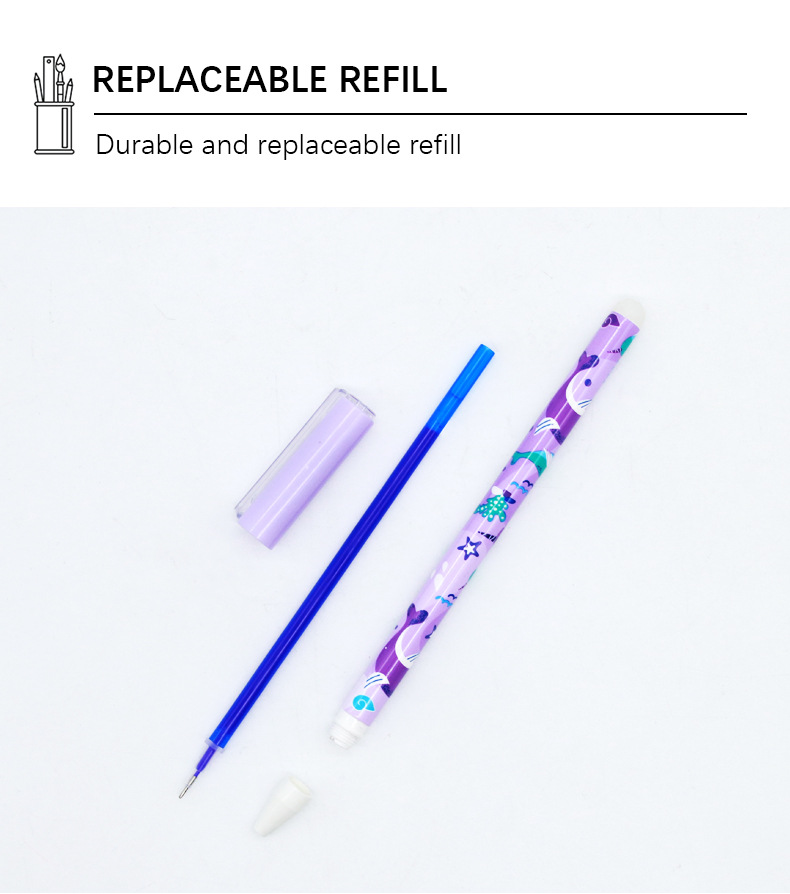 Yalong Cross-border Cute Ocean Dolphin Standard Erasable Pen Gel Pen Office and School Stationery pic 6