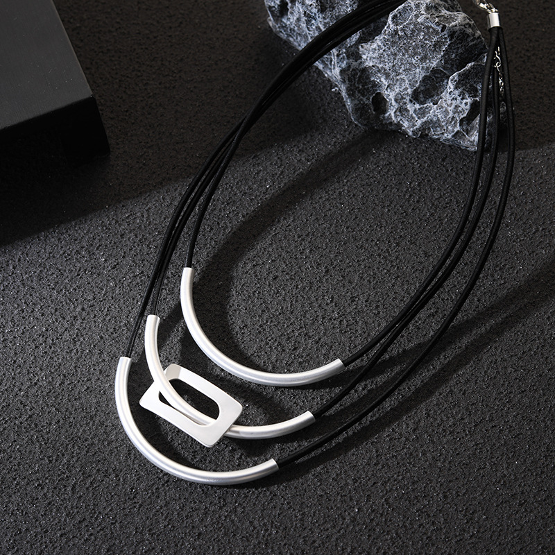 亚马逊热卖欧美个性夸张风重工多层金属饰品时尚高级感女士锁骨链详情8