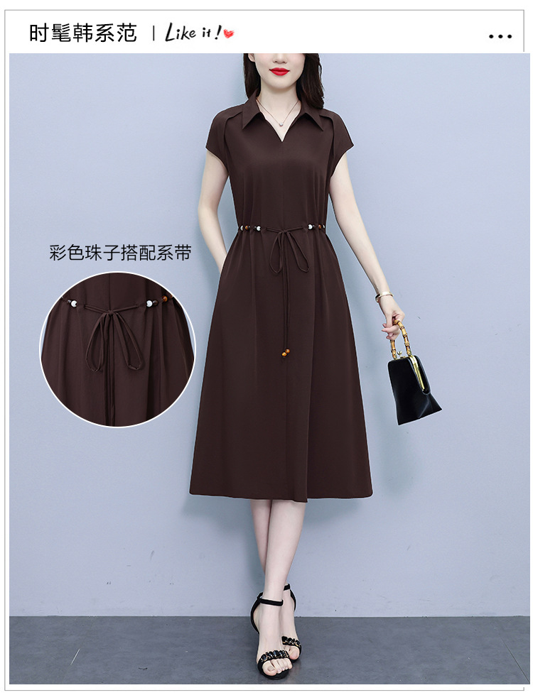 爆款高端欧版宽松法式连衣裙2025夏季新款气质收腰显瘦中长款裙子详情3