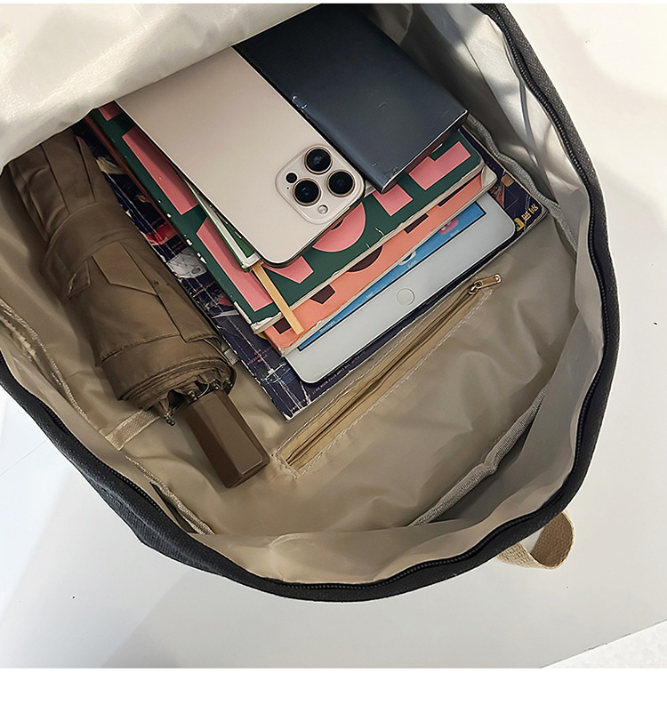 跨境港风双肩包男士大容量休闲韩版帆布大学生高中书包女潮流背包详情20