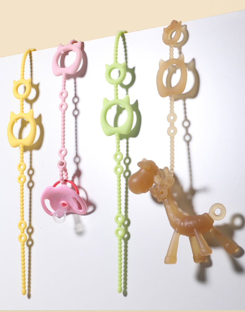 硅胶牙胶防丢链新生儿奶嘴夹宝宝安抚奶嘴防掉链婴儿奶嘴链批发详情3