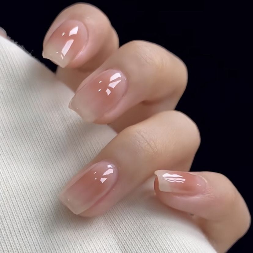 Finished nail art pieces, medium-length wearable nail art pieces, wearable nail art pieces, European and American nail art stickers, 24 nail art pieces, wearable nail art nude color pure desire pic 2