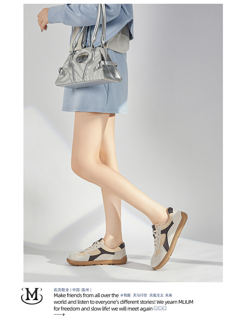 真皮复古小白鞋女2025秋季新款平底歪头运动鞋休闲女鞋百搭鞋子女详情30