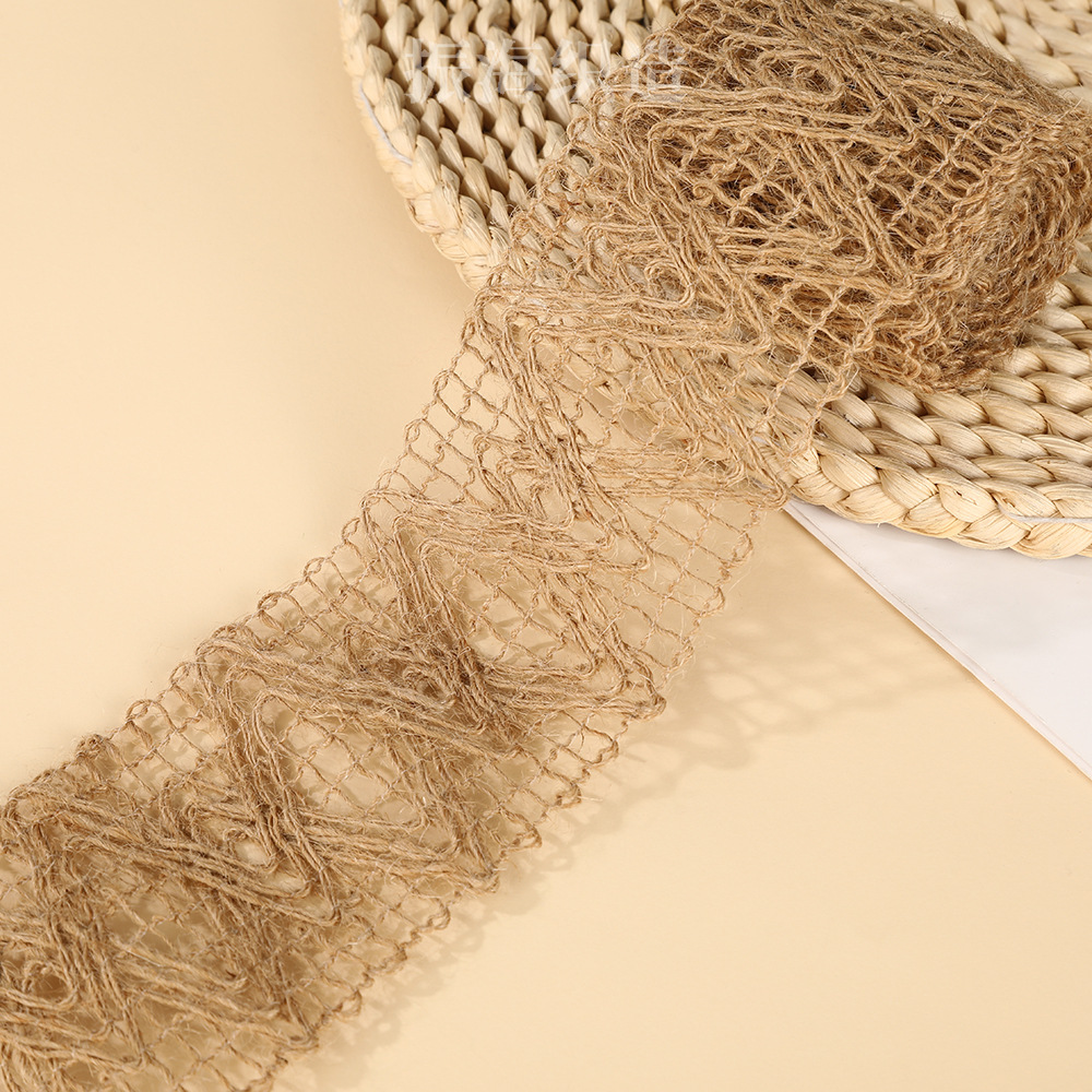 服装家纺服饰产业用花边织带工艺礼品服饰辅料用黄麻鱼丝麻织带详情5
