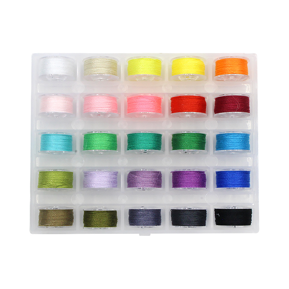 厂家批发家用缝纫机梭芯彩色绕线梭心25/36格梭心套装彩色缝纫线详情31