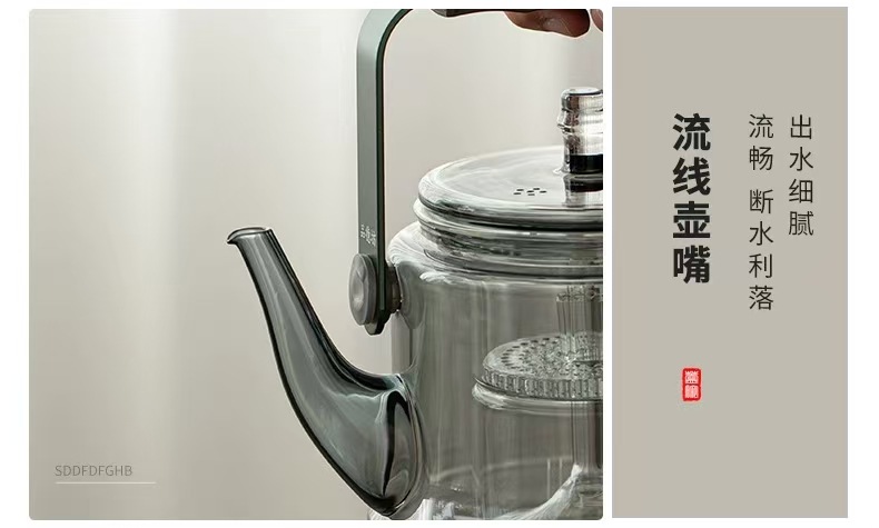 玻璃茶壶耐高温功夫茶具小号过滤可烧煮茶透明家用简约加厚泡茶器详情9