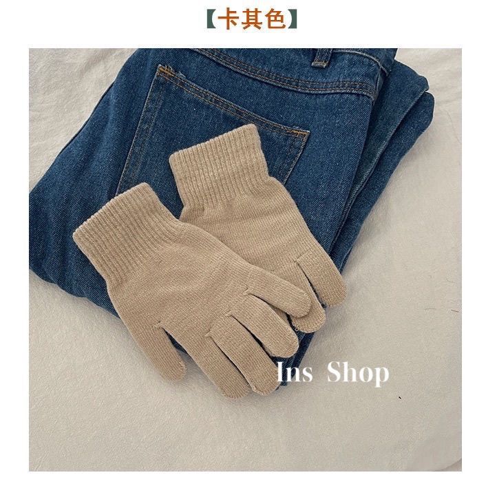 ins candy-colored gloves for warmth and cold protection in autumn and winter, solid color, versatile, student woolen knitted, couple cross-border bestsellers pic 43