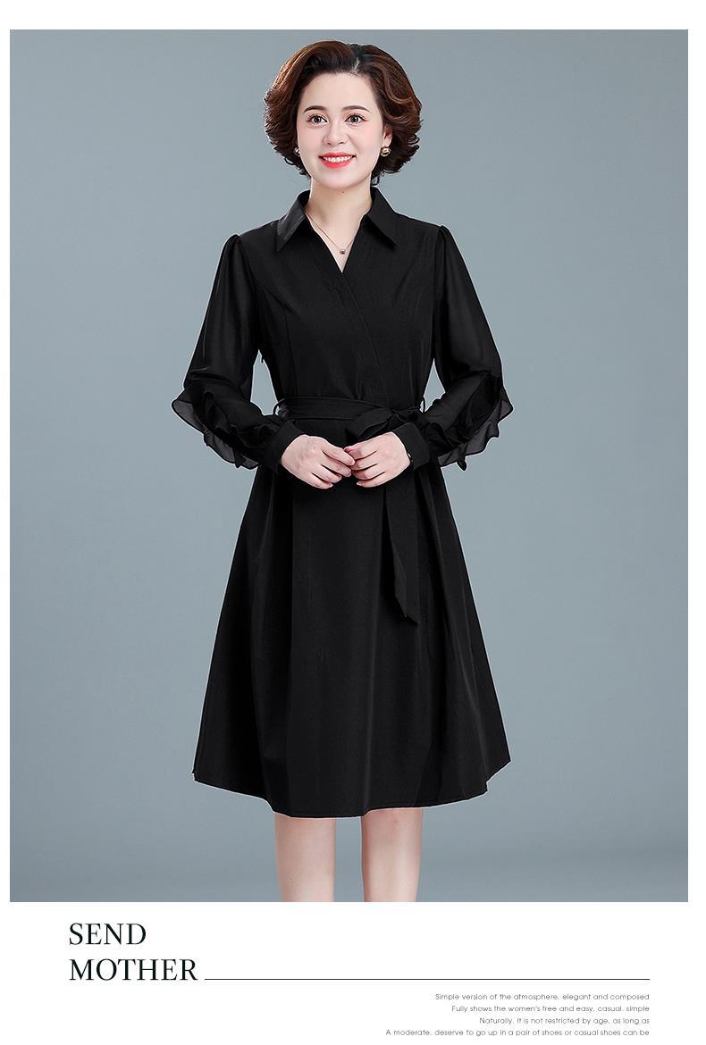 结婚宴礼服喜婆婆妈妈秋装连衣裙中年长裙中老年女春秋季裙子详情17