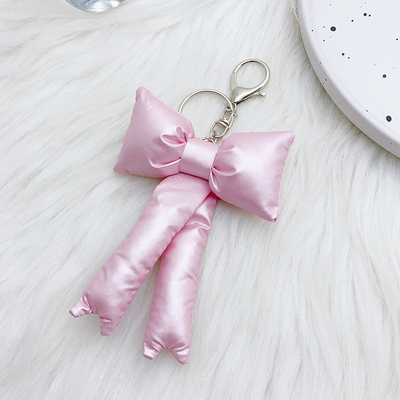 Korean-style ins fashionable and sweet girl filled cotton bow bag pendant, trendy and fashionable keychain pendant for girls pic 2