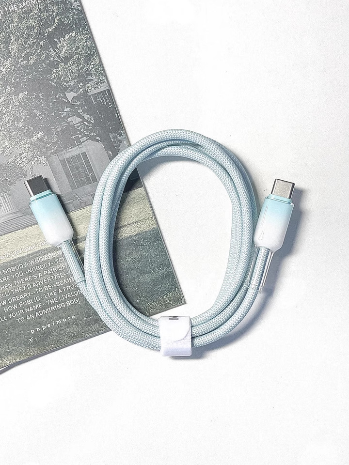 65W cristal de hielo gradiente de carga rápida cable de datos aplicable para apple 15-16 huawei teléfono typec flash cargador 6A trenzado cable pic 6