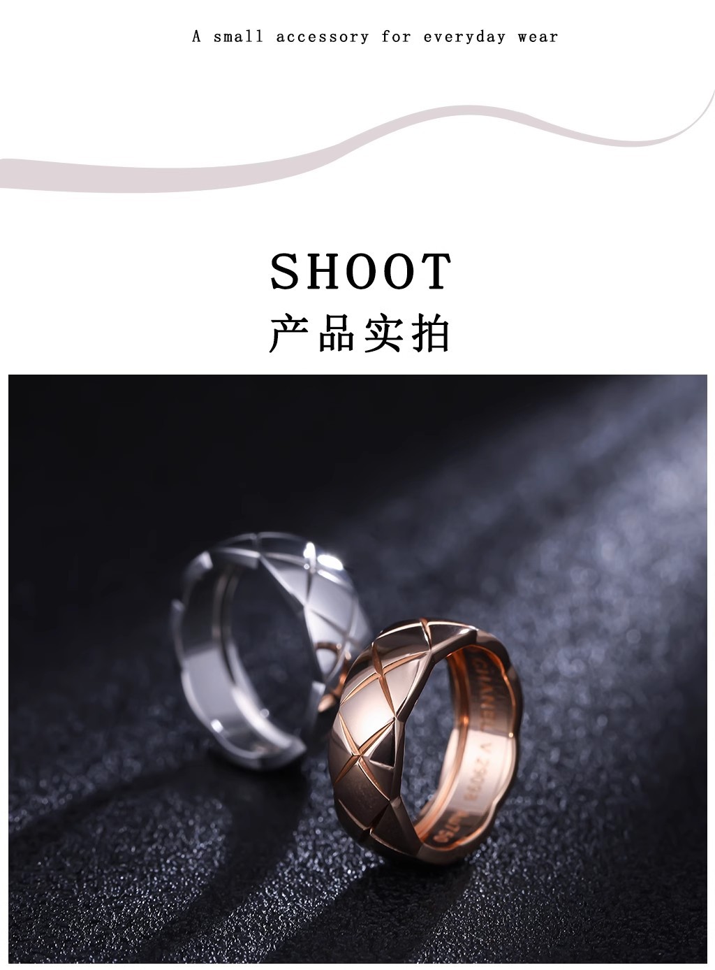 菱格满钻戒指女18K金钻石白金排钻戒时尚个性情侣对戒小众设计感详情7