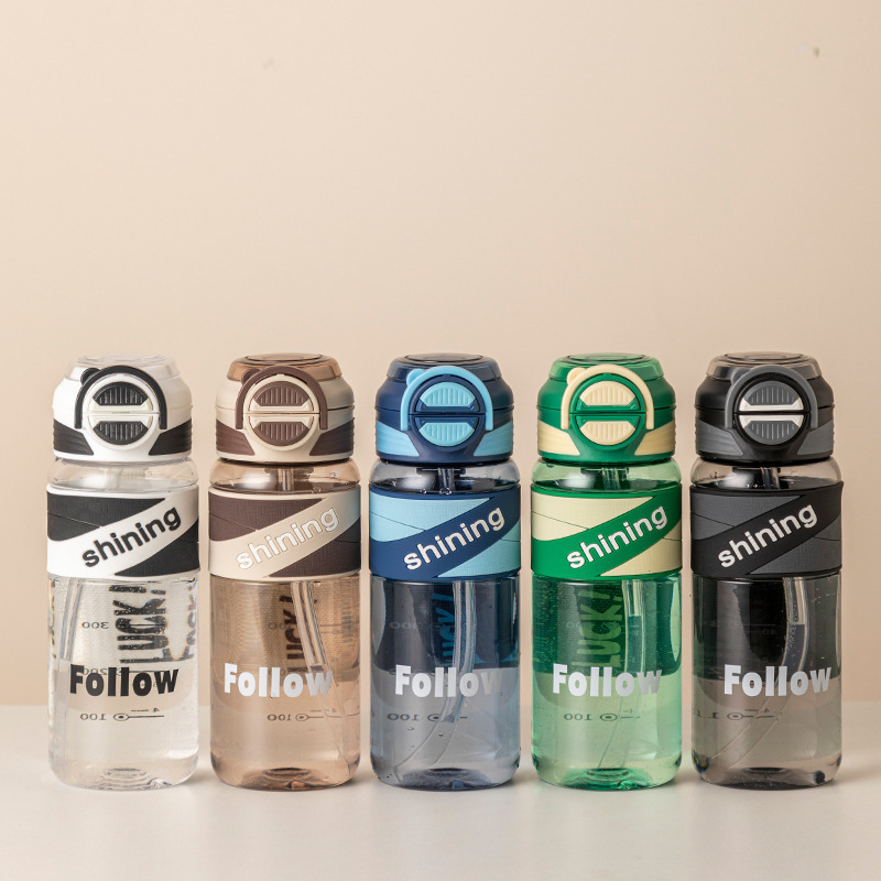 高颜值大容量双饮杯男女塑料水杯夏季创意学生上学便携吸管杯子详情2