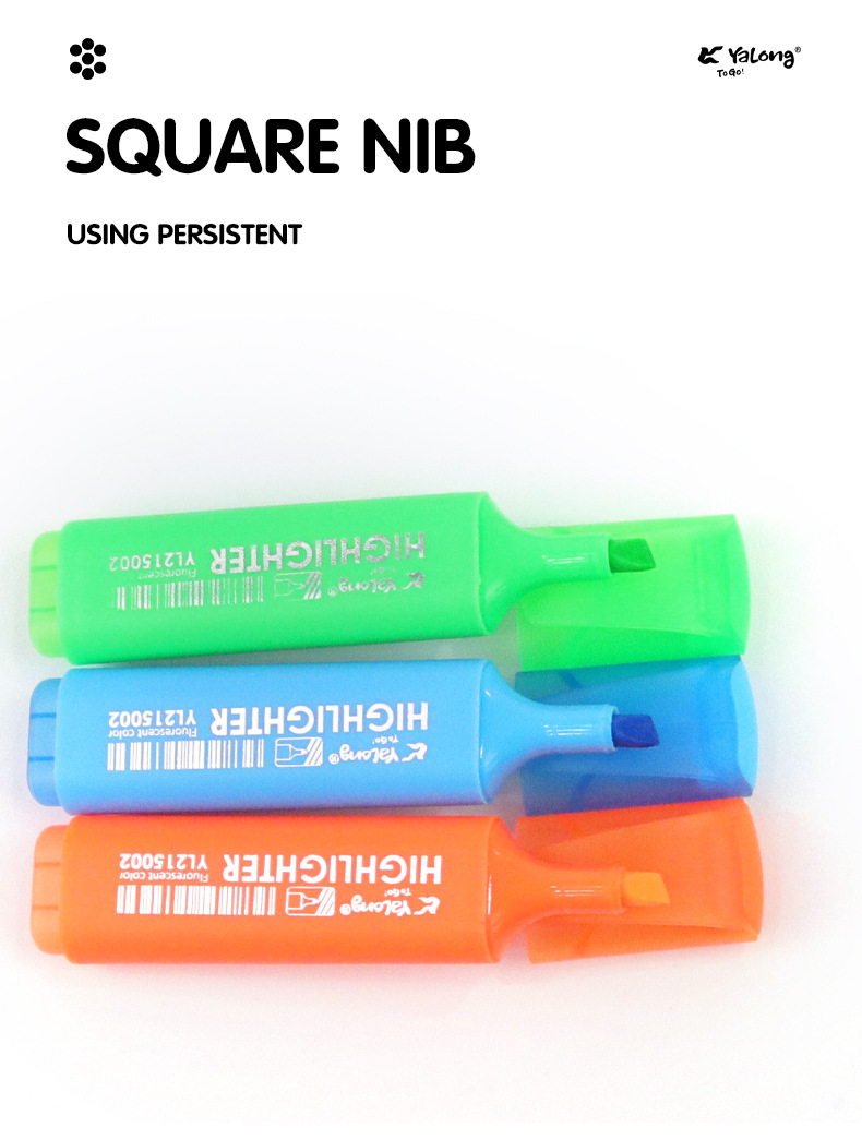 Self-owned brand fluorescent color marking highlighters for office and school stationery supplies pic 4
