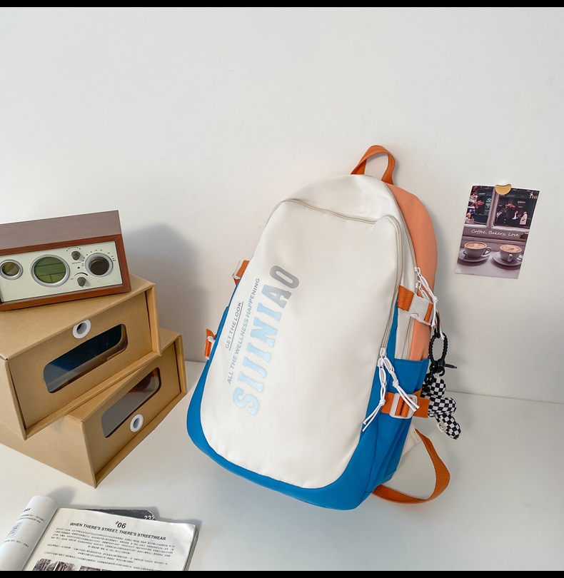 韩版新款书包女高中生日系简约初中生双肩包男初中大学生电脑背包详情44