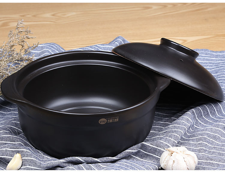 Jiading Open Flame High-temperature resistant Clay pot Ceramic dry-fired pot Commercial large-capacity soup pot, hot pot soup pot clay pot pic 5