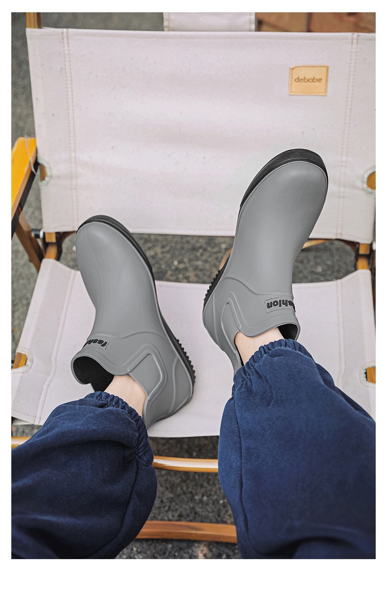 跨境雨鞋男士时尚雨靴防滑低筒新款切尔西成人户外钓鱼防水靴外贸详情25