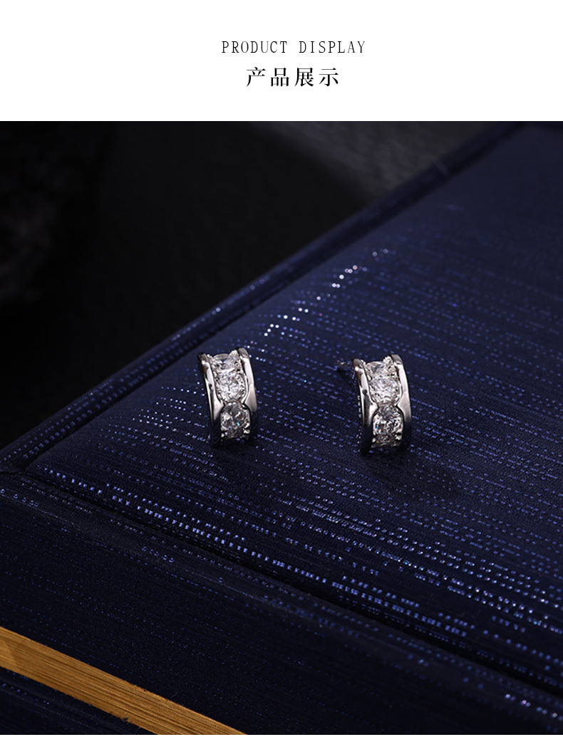 Zhuoheng Select s925 sterling silver European and American original simple, niche and high-end earrings, ins style American hip-hop ear bone studs pic 4