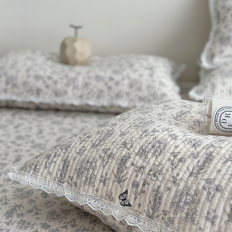 Lisa series, a three-piece set of all-cotton high-temperature sand-washed cotton bed cover, is skin-friendly, breathable and suitable for all seasons pic 25