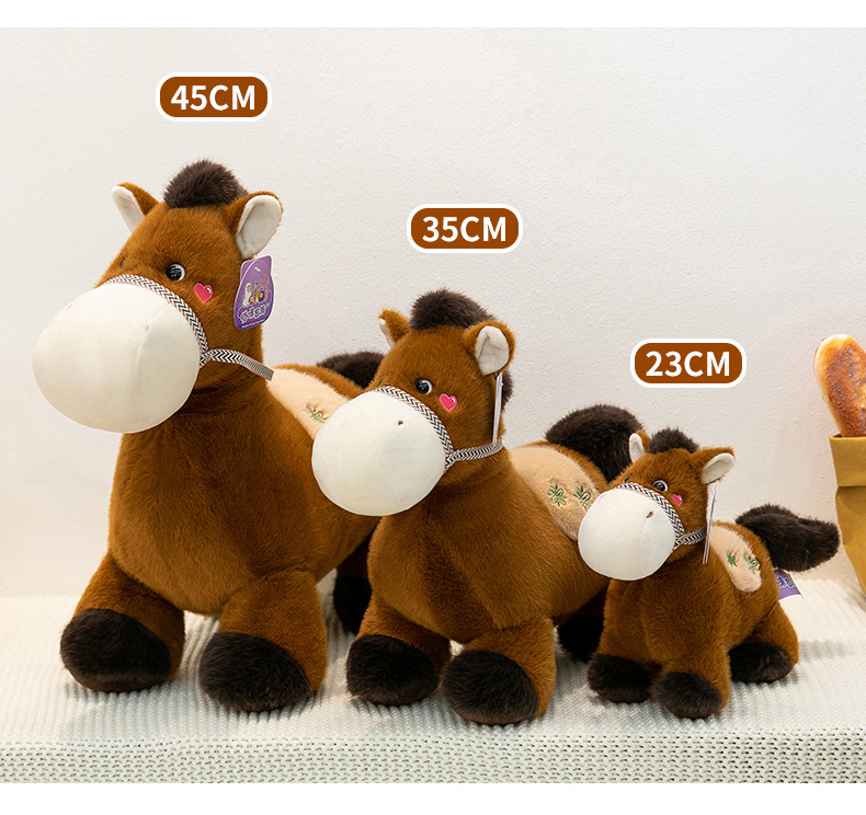Simulated Little horse plush toy, zodiac horse figurine, table companion, living room decoration doll, a gift for girls and children pic 8