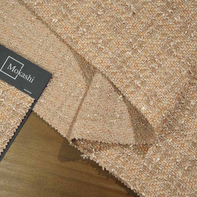 Mokas wool blend fragrant fabric, thick woven fabric, brown coat, fashion hat fabric for autumn and winter pic 9