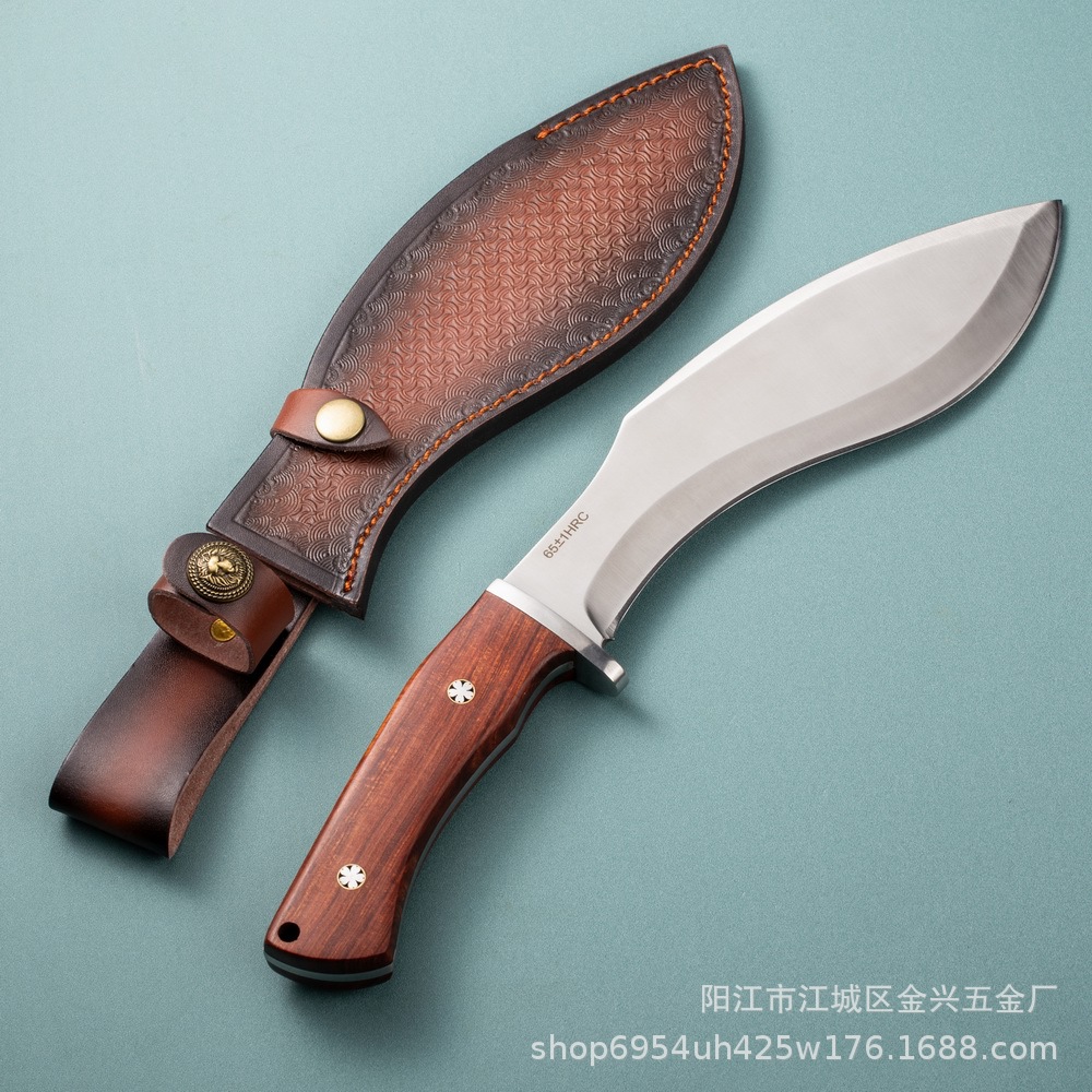 Cross-border bestseller: Straight knife, small curved knife, one-piece keel, outdoor camping, wilderness survival, high-hardness meat cutting knife, straight knife pic 2
