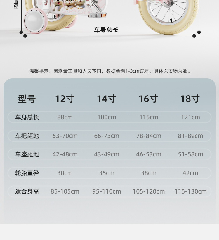 儿童自行车男女生2-6-8-9岁女宝单车公主自行车脚踏车2轮脚踏车详情13