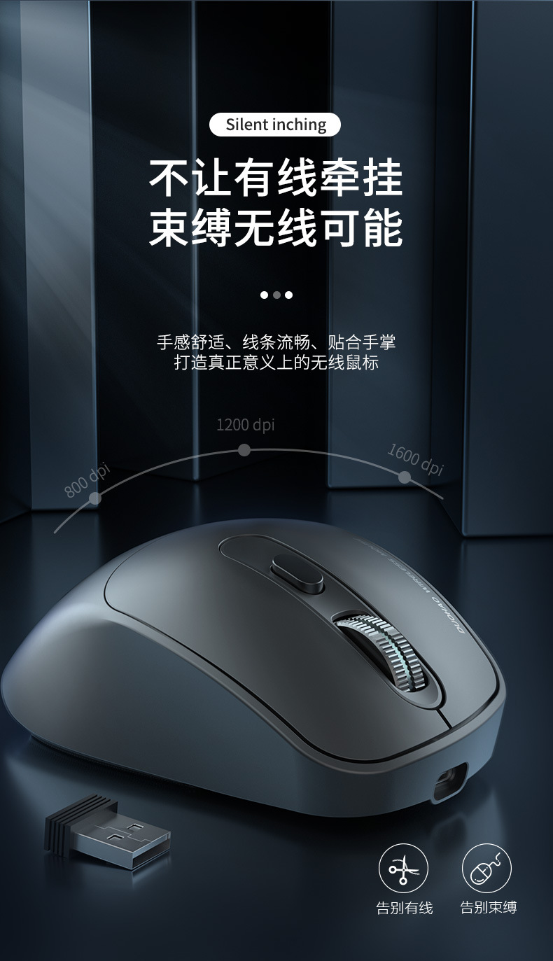 Cross-border bestseller Type-c wireless Bluetooth charging mouse, dual-mode notebook desktop computer, silent gaming and office pic 7