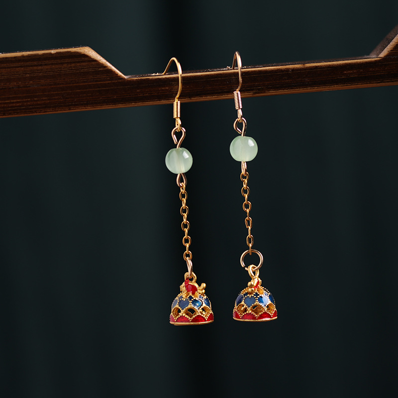 新中式耳饰国风925银防过敏耳钩复古宫廷风民族汉服旗袍古风耳环详情7