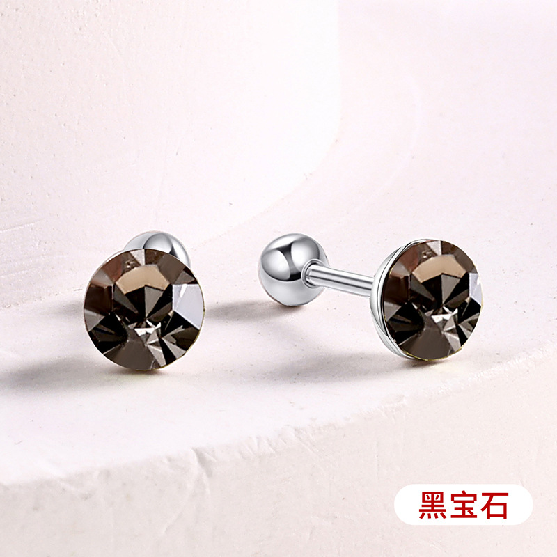 s925通体纯银爆闪施家华子耳钉彩色耳骨钉爆闪螺丝拧扣耳蜗钉耳饰详情19