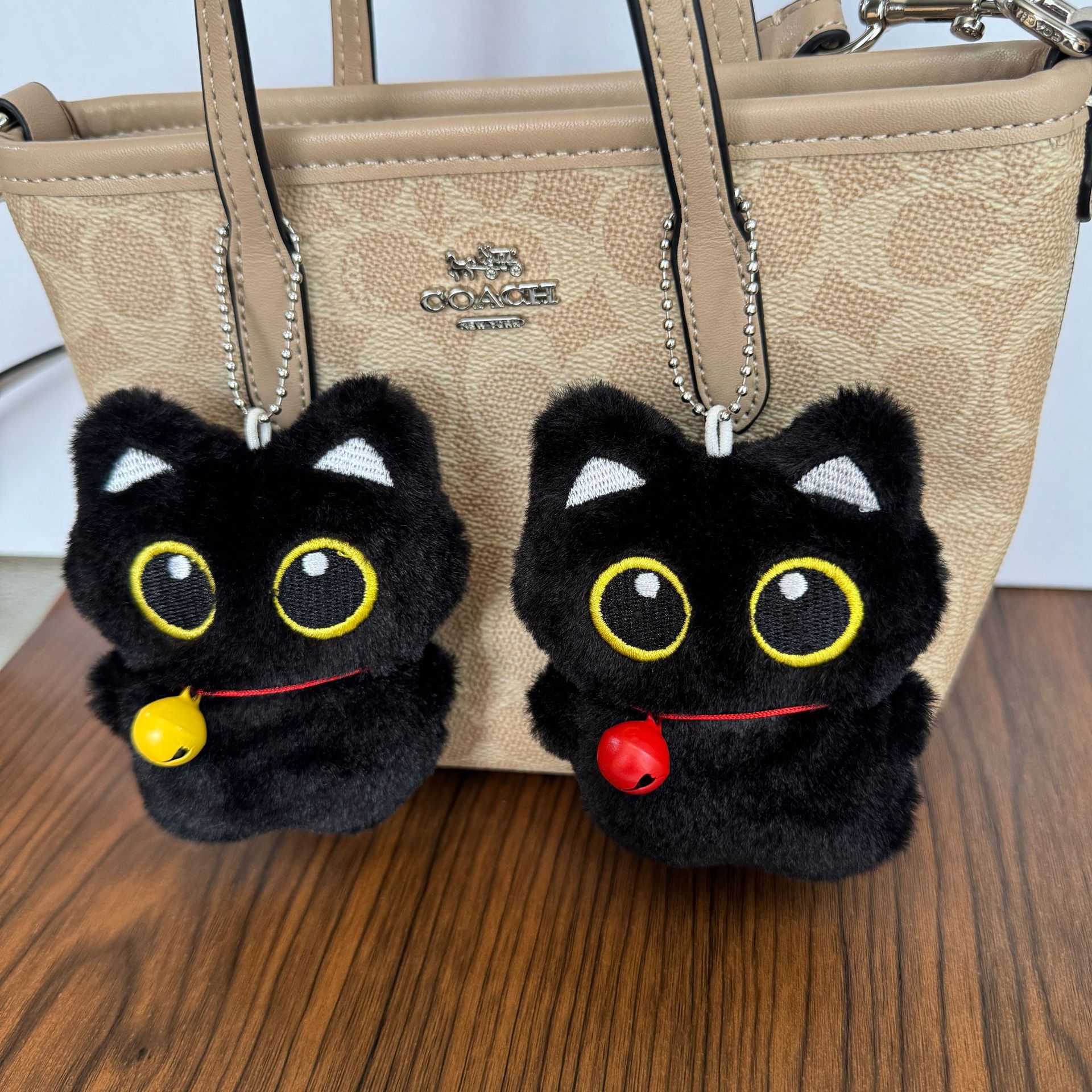 Cartoon black cat doll plush toy pendant, little cat toy pendant, cute gift, squeaky squeaky bag accessory pic 12