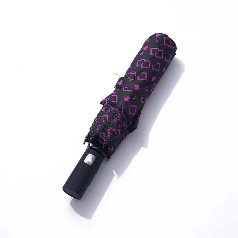 混色方片格6色半自动三折伞折叠伞休闲工厂直供详情8